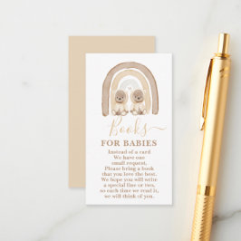 Cartão De Informações Gêmeos Urso de Teddy e Livros Arco-Íris para Cartã