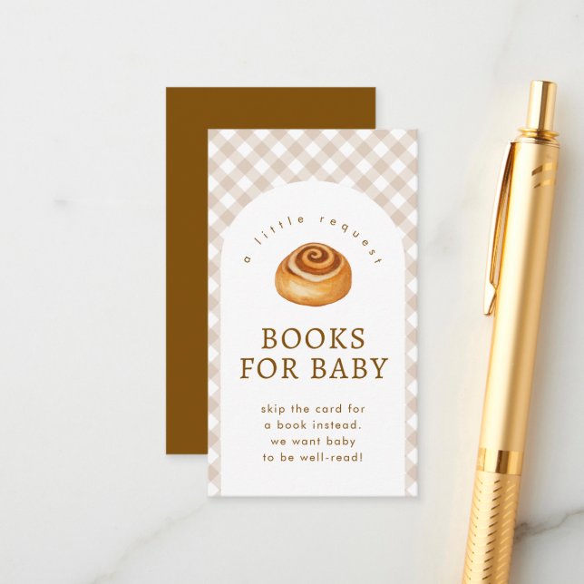 Cartão De Informações Gender Neutral Bun In The Oven Books For Baby (Frente/Verso In Situ)