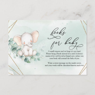 Cartão De Informações Genérico de Elefante Bonito Eucalyptus Wreath