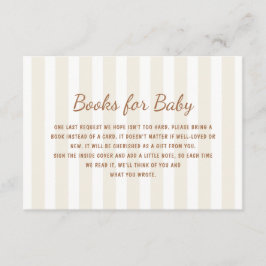 Cartão De Informações Gênero Ecru neutro stripes livros para bebê