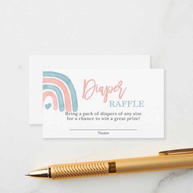 Cartão De Informações Gênero revela Fralda arco-íris Raffle (Frente/Verso In Situ)
