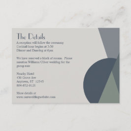 Cartão De Informações Geométrico Abstrato Chic Azul Naval Poeira Azul