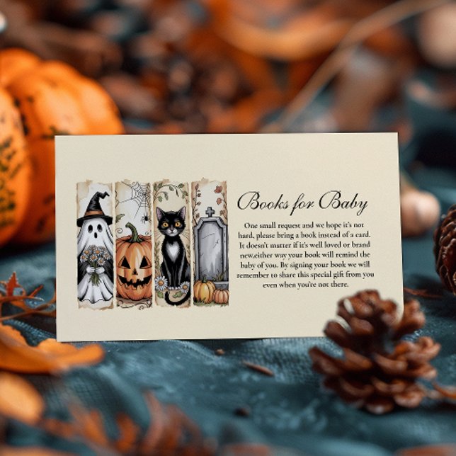 Cartão De Informações Ghost Cat Gótica Diapper de Halloween Raffle (Criador carregado)