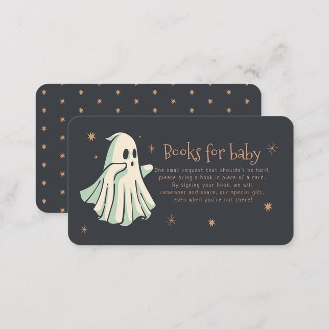 Cartão De Informações Ghost Halloween Livros Spooktaculares Para Bebê (Criador carregado)