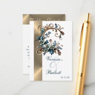 Cartão De Informações Gilded Floral Elegance