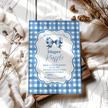 Gingham Azul e Arco Raffle Diapper Enclos