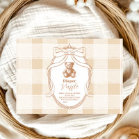 Gingham French Teddy Bear Diapper Raffle