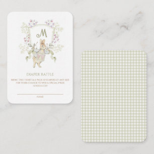 Cartão De Informações Gingham Peter, a Fralda do Chá de fraldas do Coelh