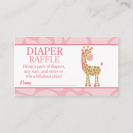 Cartão De Informações Girafa Rosa Selgle Jill Chá de fraldas Raffle