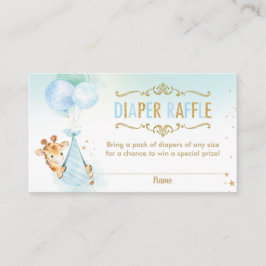 Cartão De Informações Giraffe Balões Chá de fraldas Fralda Raffle Ticket