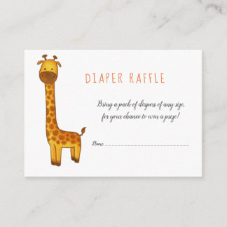 Cartão De Informações Giraffe Bonita Fralda Minimalista Raffle