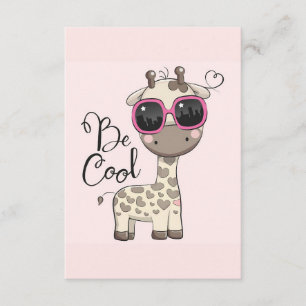 Cartão De Informações Giraffe Lover Seja Legal Girafa