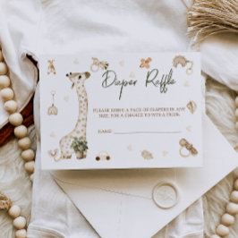 Cartão De Informações Giraffe Nursery Boho Fralda Raffle