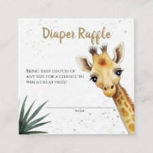 Giraffe Safari Sage - Fralda Verde Raffle Ticket
