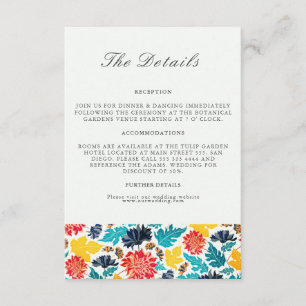 Cartão De Informações Girassóis Aquarela Azul Amarelo Natural Casamento