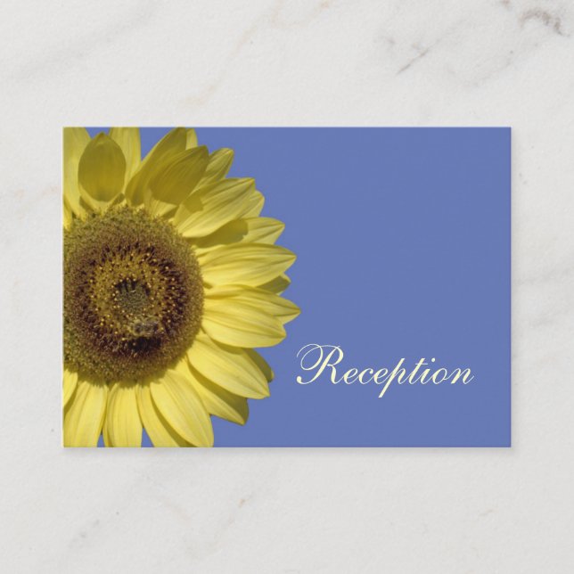 Cartão De Informações girassol amarelo brilhante de verão, recepção de c (Frente)