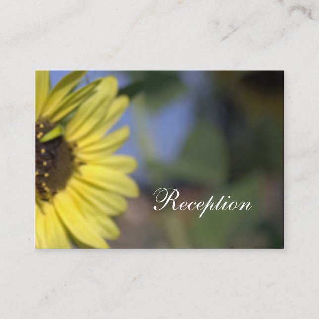 Cartão De Informações girassol amarelo brilhante de verão, recepção de c (Frente)