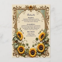 Girassol amarelo com moldura de arte casamento