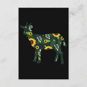 Cartão De Informações Girassol Floral Goat Kid Hawaiian