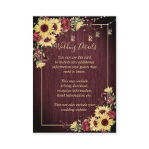 Girassol Rústico Bordô com Detalhes Florais em Mad