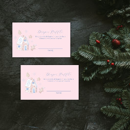Cartão De Informações Girl Gingerbread Village Diaper Raffle Baby Shower