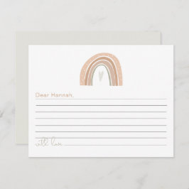 Cartão De Informações GITA Boho Pastel primeiro aniversario Arco-Íris Cá