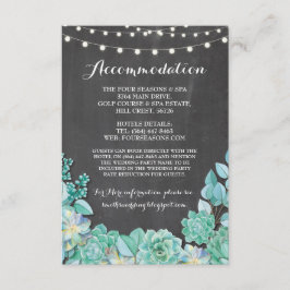 Cartão De Informações Giz De Casamento De Casas De Casas De Suculentes