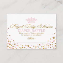 Cartão De Informações Glitter Tiara Royal Princess Fralda Raffle Ticket