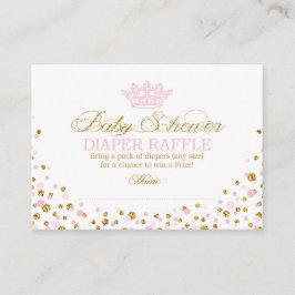 Cartão De Informações Glitter Tiara Royal Princess Fralda Raffle Ticket