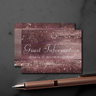 Cartão De Informações Glitzy Foil   Detalhes do pino-rosa-mave-Dourado R