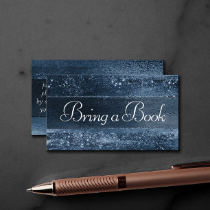 Cartão De Informações Glitzy Foil Marinho Blue Faux Glitter Book Reque