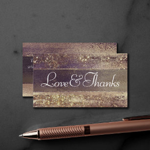 Cartão De Informações Glitzy Foil Ouro Bronze De Cobre, Obrigado
