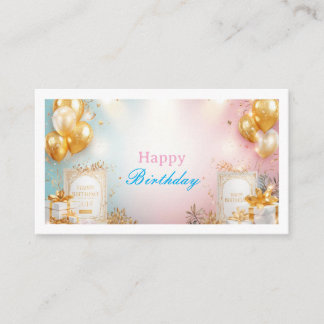 Cartão De Informações Gold Balloon Birthday Enclosure Card