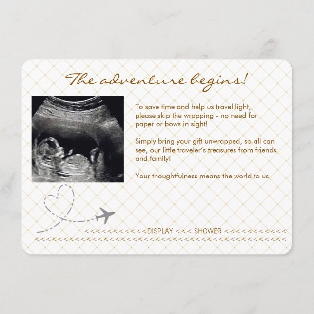 Cartão De Informações Gold Globe Passport Travel Display Shower (Verso)