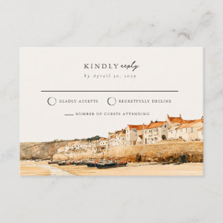 Cartão De Informações Golden Ivory Coast Mail Back Wedding RSVP Card 