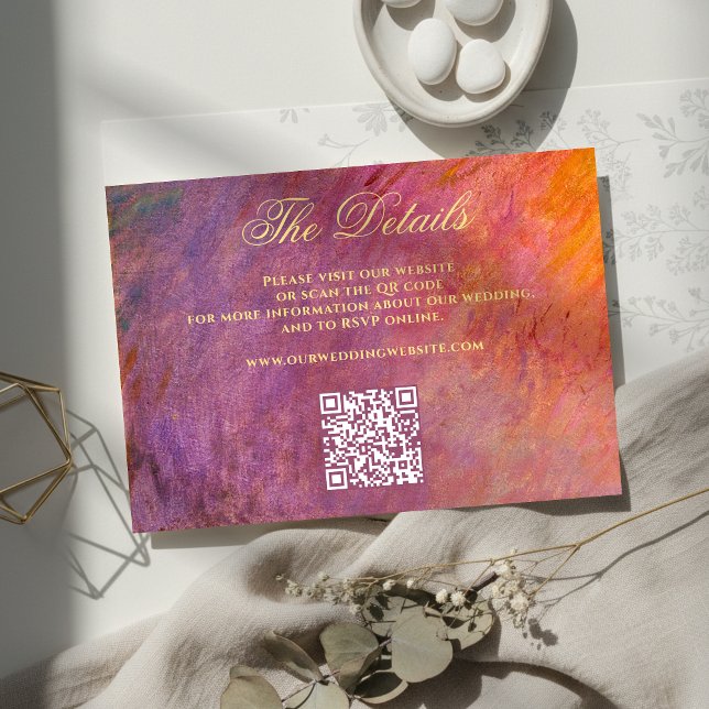 Cartão De Informações Golden Purple Sunset Sky Monet Art Wedding Website (Criador carregado)