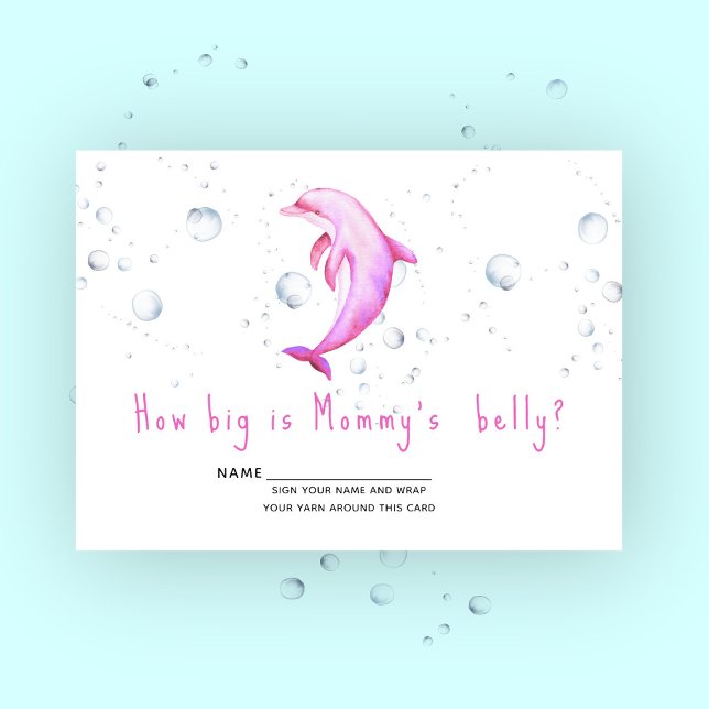 Cartão De Informações Golfinho de aquarela - quão grande é a barriga de  (Criador carregado)