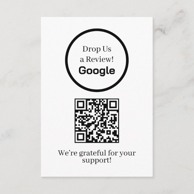 Cartão De Informações Google Review QR | Business Feedback Link (Frente)
