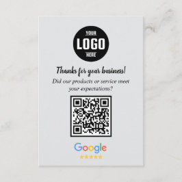 Cartão De Informações Google Review QR Code Cards | Business Thank You 