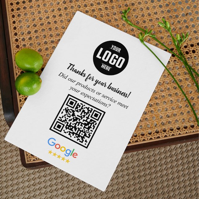 Cartão De Informações Google Review QR Code Cards | Business Thank You  (Google Review QR Code Cards | Business Thank You Inserts)