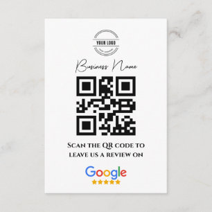 Cartão De Informações Google Reviews Business Rating Link QR Code Preto