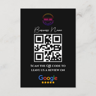 Cartão De Informações Google Reviews Business Rating Link QR Code Preto