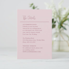 Cartão De Informações Grace Muted Pink Modern Wedding