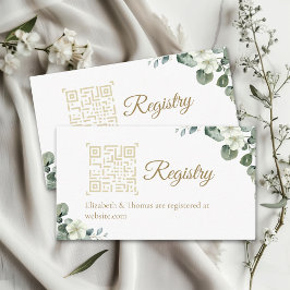Cartão De Informações Graceful Rustic Bridal Shower Invite with Eucalypt