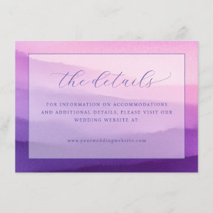 Cartão De Informações Gradiente de Aquarela Roxo Romântico