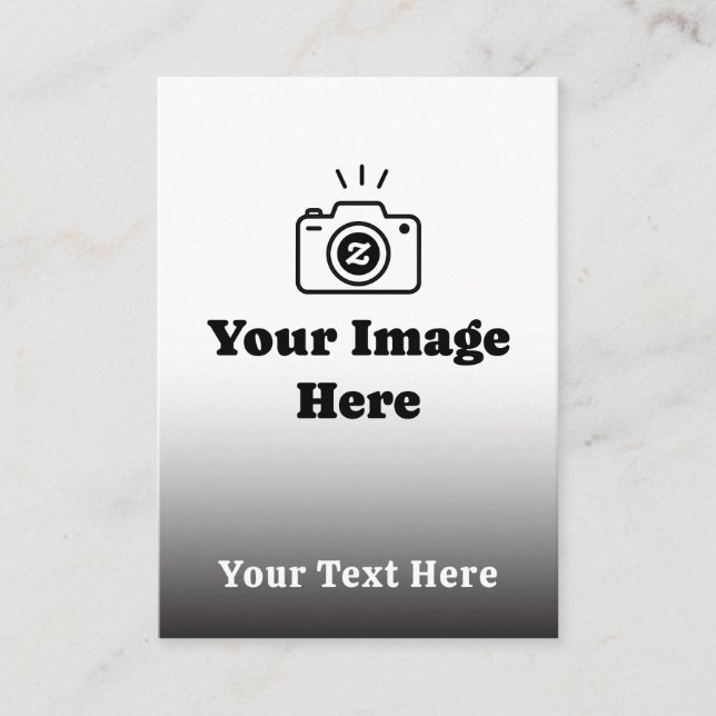 Cartão De Informações Gradiente de Texto e Imagem Personalizados (Frente)