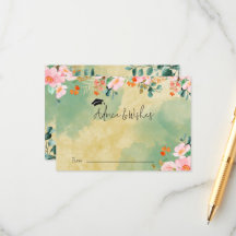 Graduação botânica floral em aquarela rosa Beown