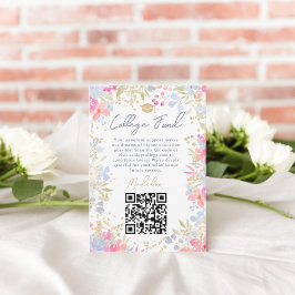 Cartão De Informações Graduação de fundos universitários de flores silve