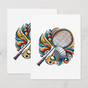Cartão De Informações Gráficos de Badminton