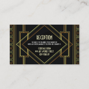 Cartão De Informações grande recepção de casamento gatsby do vintage